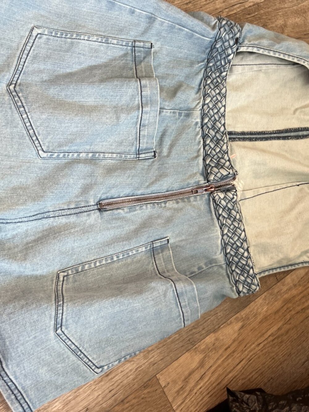 Free People Karina Denim Romper size L - Picture 13 of 15